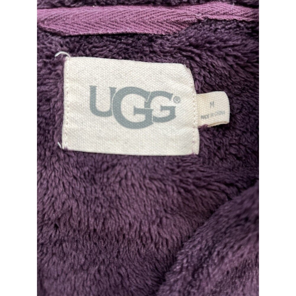 UGG Miranda Hooded Robe M Medium Port Plum Purple Plush Fleece Belted Loungewear - Picture 5 of 6